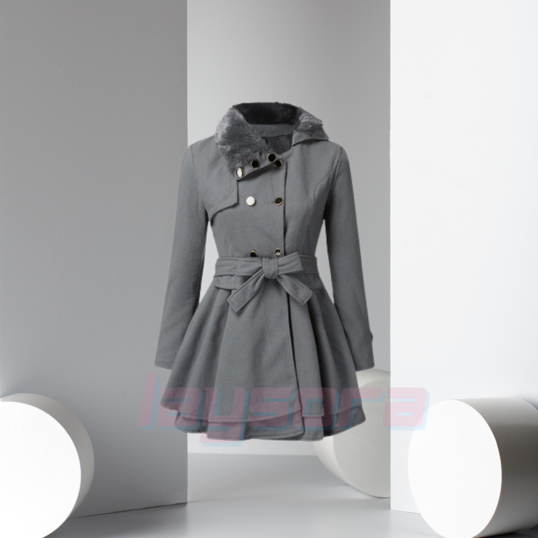 Liana | Eleganterer Trenchcoat mit Kunstfell