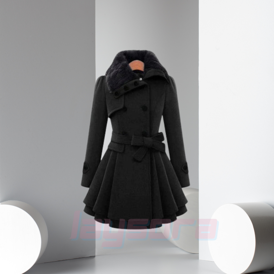 Liana | Eleganterer Trenchcoat mit Kunstfell