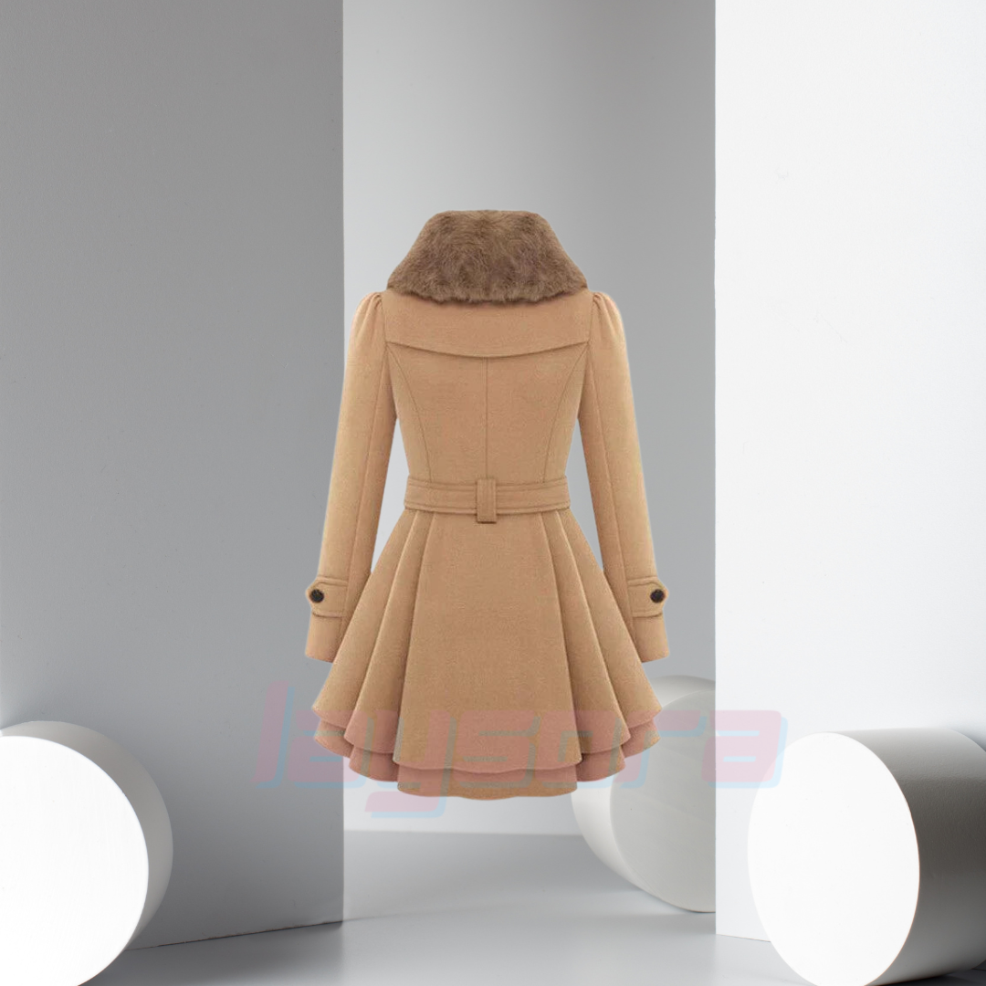 Liana | Eleganter Trenchcoat mit Kunstpelz